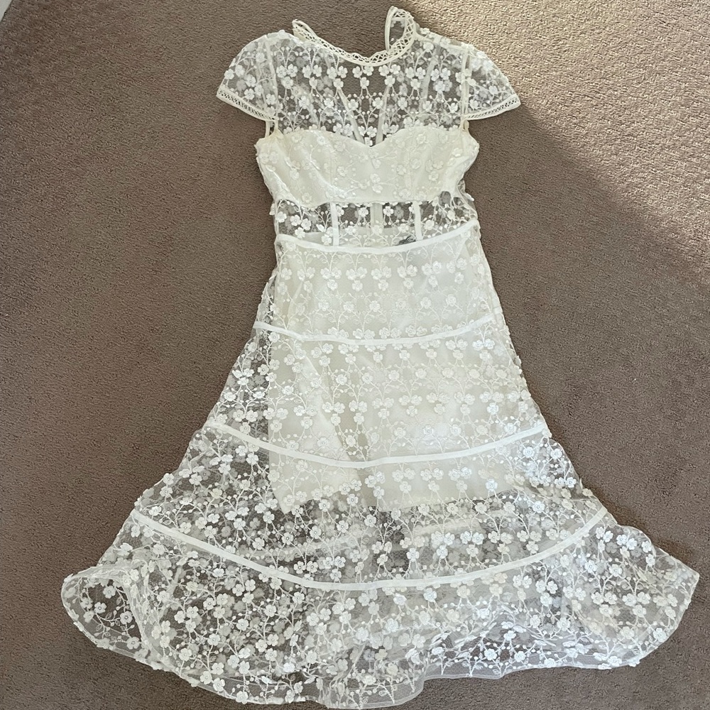 Alexis white floral dress
